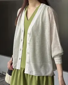 A DAY IN THE LIFE シアーVネック カーディガン 長袖のサムネイル