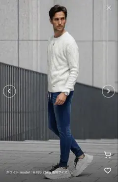 新品未使用　タグ付きホワイト ケーブルニット セーター　M