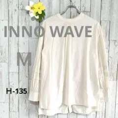 イノウェーブブラウスレディーストップスアイボリー長袖 シャツカットソーＭサイズ