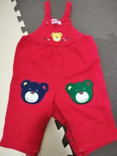 ミキハウス　オーバーオール　レトロ　80cm 赤