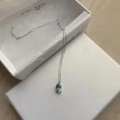 新品未使用 プラチナ ブルージルコン0.6ct ネックレス 40cm - メルカリ