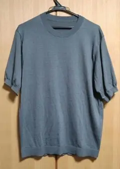 無印良品 ヘンプ混クルーネック 半袖ニット シャツ M グレーのサムネイル