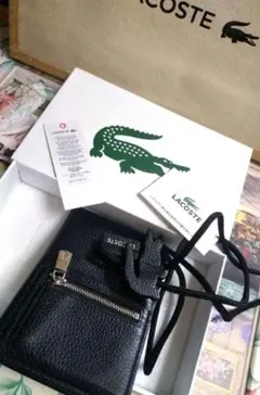 LACOSTE ショルダーウォレット クロコダイルロゴ型押し 【新品同様 