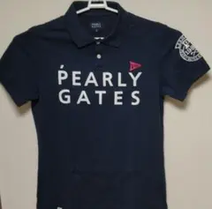 セール☆ 30周年モデルPEARLY GATES 半袖ポロシャツ 紺サイズ5 Lのサムネイル