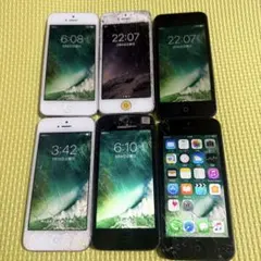 初期化済みiPhone 5 ホワイト ブラック 画面ひび割れ 6台