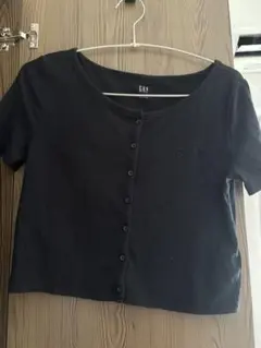 GAP ギャップ リブ 半袖 カットソー ブラック S