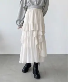 Heather イレヘムフリルスカート