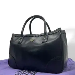 良品 ANNA SUI アナスイ　ハンドバッグ　黒　バタフライ　レザー　s6