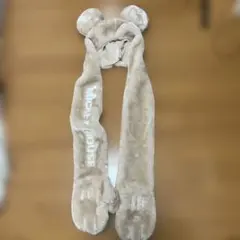 ディズニー　マフラーキャップ 手袋付き ミッキーマウス ベージュ