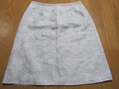 難あり　ローラアシュレイ　麻素材　台形スカート　１１