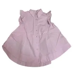 セシルマクビー　フリル付きピンク半袖シャツ