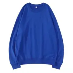 オーバーサイズ クルーネック スウェット 青