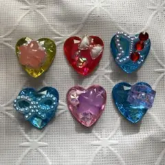 ハンドメイド　シール　ハート　ジュエルシール　デコ　1