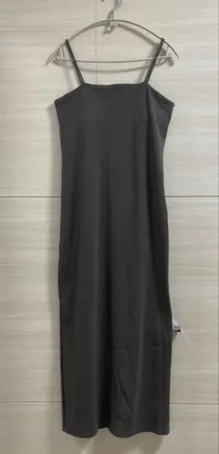 セレクトモカ ダブルストラップカップ付きリブキャミワンピース ブルーグレー