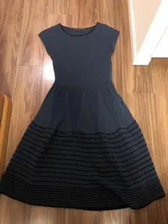 ノースリーブひざ丈ワンピース ダークブルー