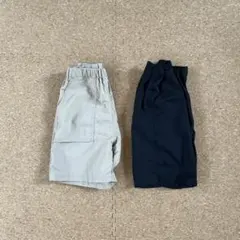 無印良品、UNIQLO、半ズボン 2枚セット男の子用、ベージュ130.黒120