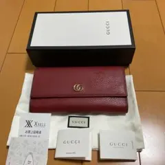 ✨付属品完備✨ グッチ 長財布 二つ折り フラップ マーモント シボ
