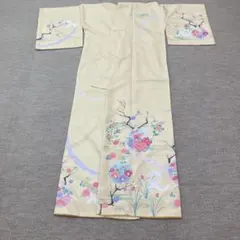 6k1661 着物 袷 訪問着 紫 白 金色 柄物 和装 洗える着物 - メルカリ