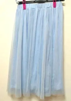 Earth チュールスカート 水色