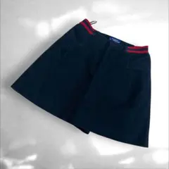 バーバリーブルーレーベル　Aラインショートパンツ　デニム風　ゴム腰38（C3