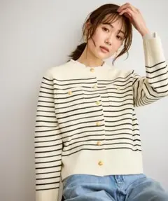 ROPE' PICNIC ミラノリブ金ボタンニットカーディガン