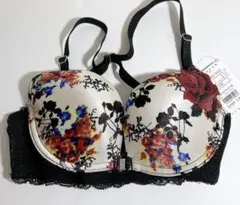 未使用　タグ付き　エメフィール　ブラジャー　D65 花柄　レース　フロントホックのサムネイル