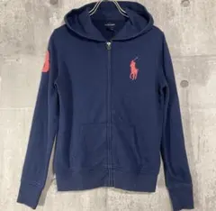 Ralph Lauren ビッグポニー刺繍 ジップパーカー 紺 サイズ16