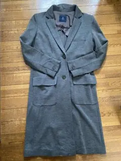 グレー ロングチェスターコート