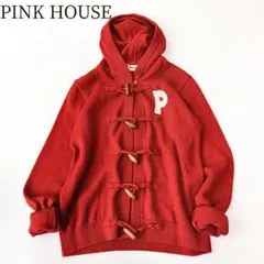【PINK HOUSE】ニットカーディガン　フード　ダッフル　ロゴ　羽織　厚手のサムネイル
