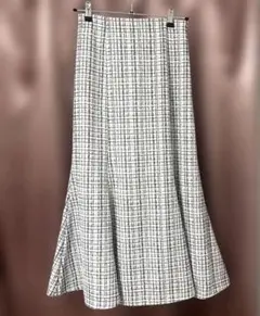 イング　バックレースアップツイードマーメイドスカート