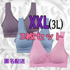 ジニエブラXXL（３L) サイズ 3枚セットピンク・ブルー・パープル