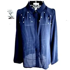 【新品未使用】MISCH MASCH ビジュー付き　シフォンブラウス　シアー