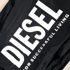 ez12 DIESEL ナイロンジャケット 黒×白 ビッグロゴ レディースM相当