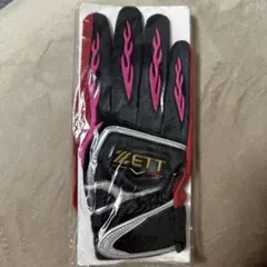ZETT バッティング用手袋 黒/ピンク