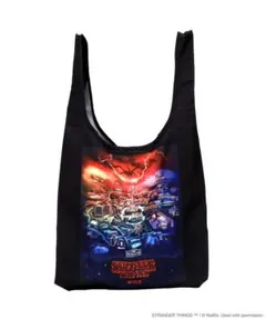 ストレンジャーシングス　エコバック 黒 3コインズ コラボ