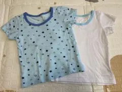 ベビー 半袖肌着 2枚セット 星柄 白 80cm