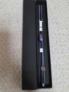 帯締め 帯留め付き 紺色 絹100%伝統工芸品