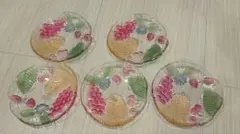 フルーツデザイン ガラス皿 5枚セット