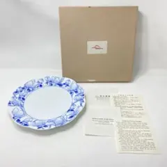 新品未使用品 深川製磁 ブルーチャイナ ❋希少菊割フリル中皿❋ 五客