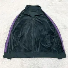 希少 好配色 ワークマン ベロア トラックジャケット XL ビッグサイズ 緑 紫