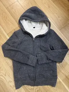 【美品】ユニクロ　ボアスウェットフルジップパーカ