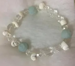 アマゾナイト シェルパーツ　パワーストーンブレスレッド