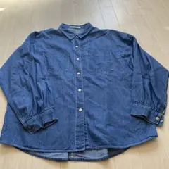 asknowas デニムブルー ボタンアップシャツ