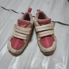 ASICS ピンク メッシュ ベルクロ17cm