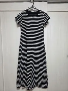 【UNIQLO】コットンブラワンピース/ボーダー　ブラック　Sサイズ
