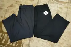 ユニクロ C ワイドテーパードイージーパンツ グレー/ブラック/XL/2本セット