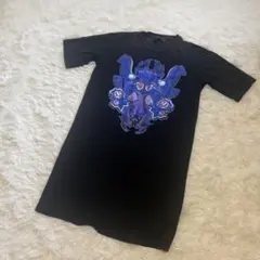 【訳あり】シルク 綴りあわせ Tシャツ 黒 ディーゼル ブラック ゴールド