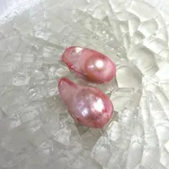 ジ*☆様 淡水パール バロックパール ハンドメイド素材 通し穴あり金魚パール