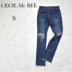【セシルマクビー】ダメージ スキニーデニム デニムパンツ ダメージ加工 ジーンズ
