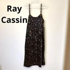 Ray Cassin フラワープリント ベロアキャミワンピース ベルベット風